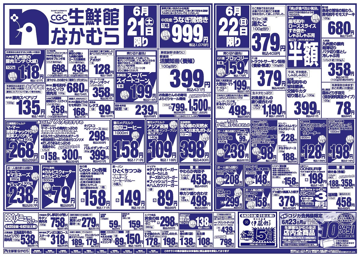 ６月２１日・２２日のチラシ